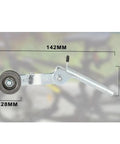 Keep Your MX 350 Dirt Pit Bike Iron Chugging Smooth With This Durable Chain Tensioner Kit That Comes Loaded With Guide Wheels And Pulley Rollers For Easy Install And Low Maintenance Gear That Really Does The Trick. silver chain tensioner kit with 28mm roller and 142mm arm, 34mm height