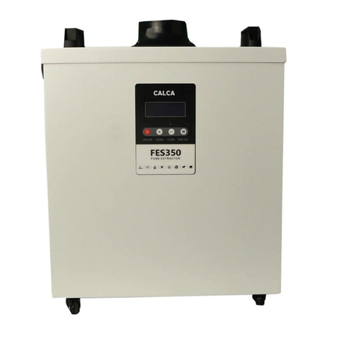 Super Efficient 350 Watt Fume Extractor And Air Purifier With Four Stage Filtration System, compact unit with digital control panel.