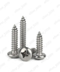 Rock Solid Titanium Gr2 Phillips Pan Head Self Tapping Screws M3 M4 M5 M6 in a close-up view showing corrosion-resistant finish.