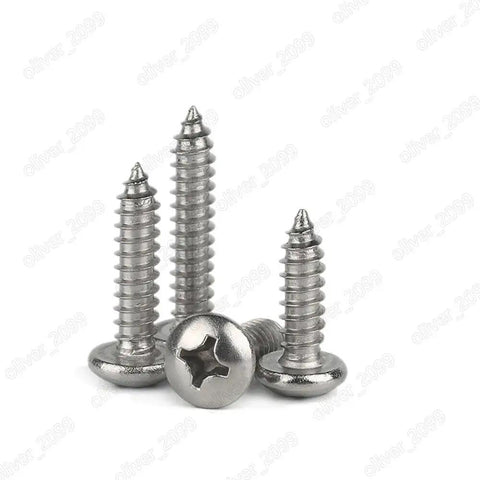 Rock Solid Titanium Gr2 Phillips Pan Head Self Tapping Screws M3 M4 M5 M6 in a close-up view showing corrosion-resistant finish.