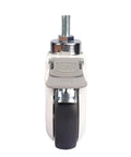 Front view of 4 Inch M12 Screw Rod TPR Wheel Caster With Brake Universal Wheel For Furniture And Equipment, smooth rolling ball caster.