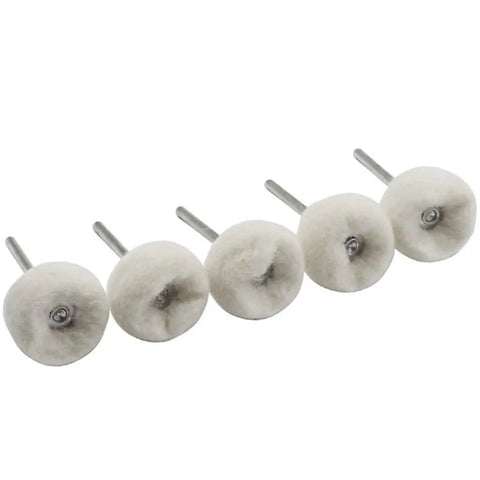 Pro Grade Mini Wool Polishing Brush Wheel Set for Drill Rotary Tools, 60 Pcs with 3mm Shank Buffing Heads, side view