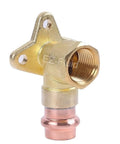 Lead Free One Half Inch FIP To ProPress Drop Ear 90 Degree Elbow Copper Fitting Heavy Duty Brass Shower Drop Ear Elbow ProPress Connection For Copper Tubing Type M L K Plumbing
