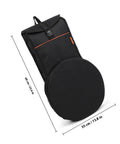 Road Ready Portable Dumb Drum Bag For Silent Practice Pad Storage In Slick Oxford Fabric, 60cm x 35cm, black waterproof fabric.
