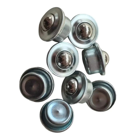 50 Pack 5/8 Inch Ball Transfer Bearings Set For Industrial Conveyors Carbon Steel Ball Transfer Units, top view
