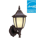 Autumn Gold Wall Lantern With Amber Glass Weatherproof Cast Aluminum Construction ENERGY STAR Outdoor Light