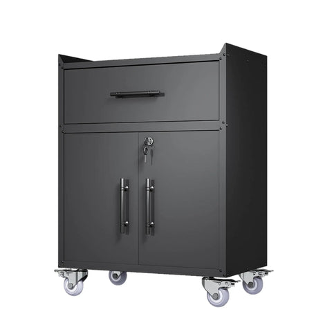 35 Inch Adjustable Tool Storage Cabinet With Silent Glide Lockable Casters And Industrial Grade Secure Latch For Zero Drama Garage Organization In Matte Black