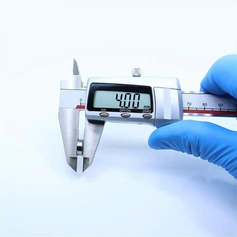 Digital caliper measuring diameter of 10 Pieces MR116RS Color Bearing Set 6x11x4 MM ABEC 3 Precision Ball Bearings For Hobby Electric RC Cars.