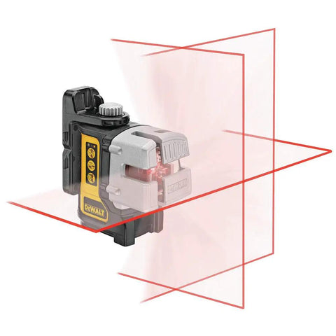 Three Beam Line Laser With Self Leveling And Magnetic Pivot Bracket, 2x Brighter Diodes For Superior On Site Visibility, DW089K in action