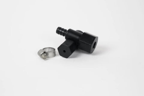 Upper Supply Kit For Pressure Assisted Toilet Systems, Compatible With 503 503H 504 Series, Works With Kohler And Gerber, Includes Upper Supply Assembly And Hose Clamp, Delivers Consistent Flushing Performance And No Fuss Install; Black components with hose clamp on white background.