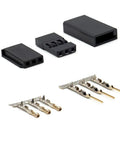 30 Sets RC Servo Connector Kit with Male and Female Crimp Pins, Brass Nickel Plated, Includes Housings and Protective Covers