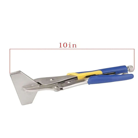 10 Inch Locking Pliers Sheet Metal Clamp Heavy Duty Welding Tool with adjustable pressure screw and rubber handle