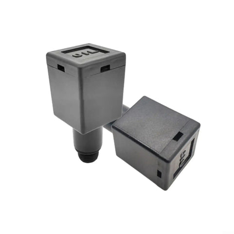 15.5mm Male Threaded Oil Breather Kit For Air Compressors - Black Plastic, Three Eighth Inch Thread, Plug-And-Play Breather, Oil-Resistant And Long-Lasting Body For Smooth Compressor Operation. Black plastic compressor breather with 3/8 in male thread, shown in two angles.