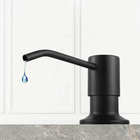 Built In Kitchen Sink Soap Dispenser With 17 Ounce Bottle Black Stainless Steel Space Saving Commercial Grade 304 Stainless