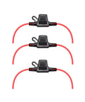Waterproof Mini Inline Fuse Holder With 16 Gauge Wire 12 Inch Long For Small Blade Fuses In Cars Boats RVs Trucks And More For Your Ride 3 Pack With IP66 Dust And Moisture Protection