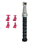 Heavy Duty Compact Auto Body Repair Kit With Sliding Hammer Dent Puller Tool For Quick Parkingdent Removal and No Sweat Road Trip Fixes For Your Daily Driver, includes dent puller and red attachments.