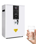 Ready In A Flash Heavy Duty Commercial Instant Hot Water Dispenser With Eighty Liter Capacity And Rapid Three Thousand Watt Layered Heating For Busy Cafes And Restaurants Plus Built In Filter And Led Digital Display with water glass