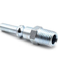 Lincoln Series Steel Coupler Plug One Quarter Inch Male NPT for Pneumatic Tools and Air Systems, zinc plated, side view