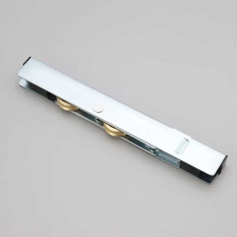 Top Tier Four Pack Sliding Patio Door Rollers With Double Copper Wheels Heavy Duty Replacement Pulleys For Wood And Aluminum Doors Hella Smooth Gliding Ready To Roll, galvanized iron housing with brass wheels.