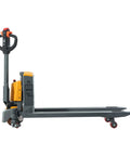 Heavy Duty Pu Drive Wheel Replacement for A-1034 Electric Pallet Jack shown side view, showcasing sturdy handle and rolling wheels.