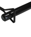 Close-up of Two Pack Beefed Up Heavy Duty Black Trailer Hitch Pin Lock For Towing Coupler Quick Release Five Sixteenths By Three And A Half Inches
