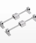 8mm x 200mm Linear Motion Rods Set With Hardened Chrome Plated Coating HRC50, mounted on brackets, for 3D Printer CNC DIY Projects