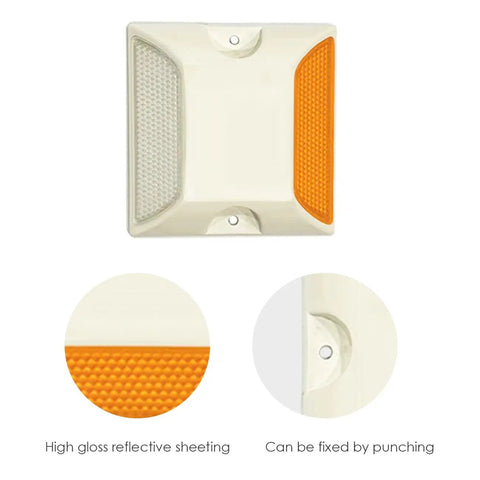 Ultra Bright Reflective Driveway Markers 4 Inch By 4 Inch 40 Pack Road Reflectors Pavement Markers featuring double-sided microprism reflectors