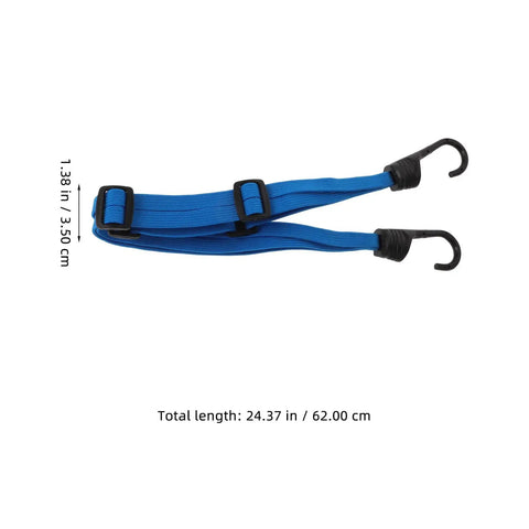 Motorcycle Helmet And Cargo Securement Straps With Hooks Mesh Elastic Rope Strap Grab And Go Portable Nylon And Rubber Tie Down For Helmets And Gear Ideal For Electric Bikes Motorcycles And Travel, blue strap with hooks, 24.37 inches