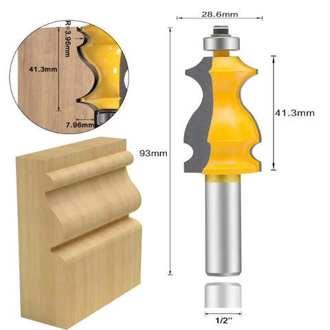 Half Inch Shank Molding Router Bit Set For Edge Rounding And Roundover Beading Five Piece Pro Grade Carbide Cutter CNC