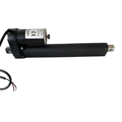 Heavy Duty Electric Linear Actuator Tubular Motor showing black steel barrel for push pull motion from fifty to three hundred mm strokes.