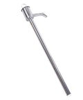 Heavy Duty Stainless Steel Manual Oil Pump 60cm Hand Fluid Transfer Squeezy Suction Tool For Gasoline And Motor Oil Effortless Barrel Spilling with a shiny stainless steel body.
