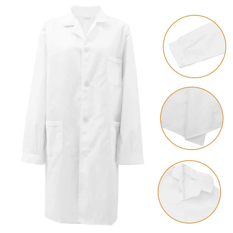 Men's Dope White Lab Coat Doctor Costume For Adults Premium Cotton Medical Coat Pro Grade Look For Medical Pros And Students