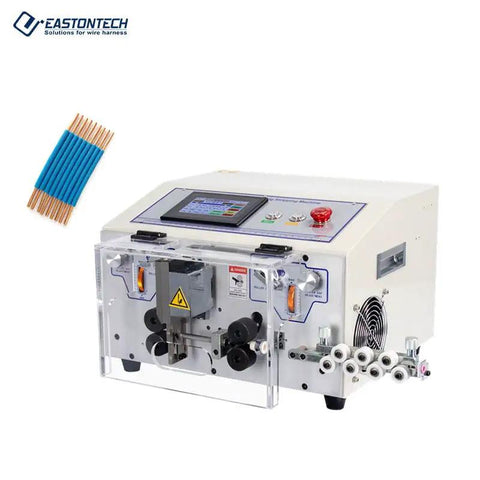 Auto Wire Stripper And Cutter With Crisp Touchscreen Display Heavy Duty Cable Prep Machine for PVC Teflon and Silicone, detailed view.
