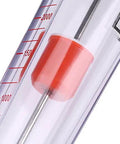 Close-up of Plastic Rotameter Water Flow Meter With 300 To 3000 Liters Per Hour Range, DN 25 Tube, LZS 25 Model, Float Type, double connector.