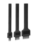 Leather Craft Stitching Punch Tool Set 3 Piece 2 Prong 4 Prong 6 Prong Chisel 4mm for DIY Leatherwork