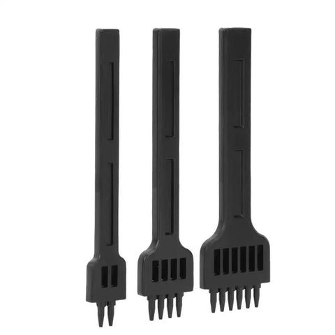 Leather Craft Stitching Punch Tool Set 3 Piece 2 Prong 4 Prong 6 Prong Chisel 4mm for DIY Leatherwork