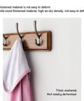 Knockout Wooden Wall Coat Rack Featuring Slick Stainless Steel Double Hooks And Rock Solid Door Back Hanger Organizer For Bedroom with pink towel