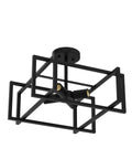 Industrial Black 4 Light Dope Semi Flush Mount Ceiling Light Fixture With E26 Socket For Kitchen Island Hallway Dining Room
