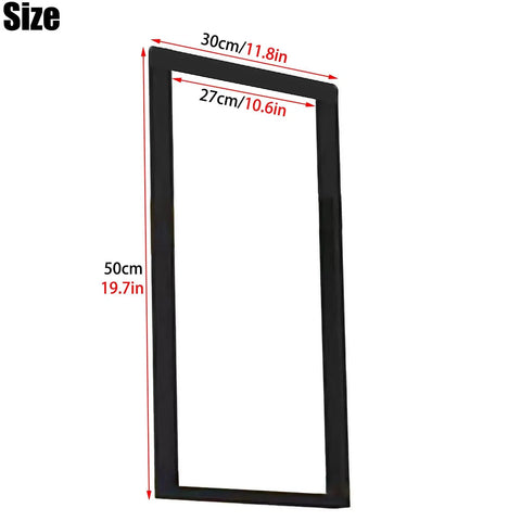 Rock Solid Metal Shelf Brackets, 12 By 20 Inch showing dimensions on black metal frame for ceiling mount.