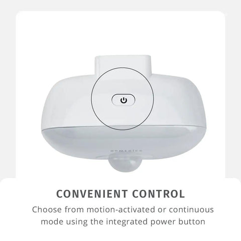 Close-up of UV-C Plug-In Personal Air Purifier With Auto On Motion Sensor Built-In Night Light For Small Rooms Bedrooms And Bathrooms