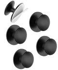 Hella Durable Self Adhesive Cabinet Knobs Top Shelf Hardware Super Sleek Black Finish For Kitchen Drawers And Cupboards easy peel stick knobs shown from above.