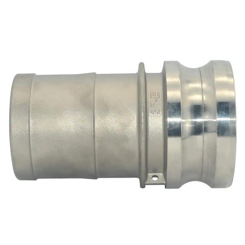 Stainless Steel 316 Hose Barb Fitting Type E Camlock Adapter for Trash Pumps and Vacuum Trucks Built to Last Cam and Groove Hose Fittings 3 Inch Two Pack Heavy Duty, side view