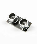 HC-SR04 Ultrasonic Sensor With RGB LED Indicator Module, dual metal cylinders on a rectangular circuit board for distance sensing