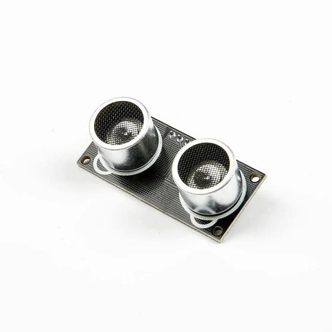 HC-SR04 Ultrasonic Sensor With RGB LED Indicator Module, dual metal cylinders on a rectangular circuit board for distance sensing