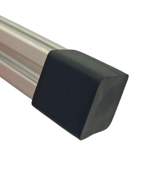 Heavy Duty Rubber Feet Slip On End Caps For 2020 Aluminum Extrusions With Non Plastic Construction Universal Sizing Fits All Standard 2020 Square Aluminum Extrusions 8 Pack, black cap on extrusion end