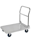 Tough As Nails Folding Stainless Steel Utility Cart With Extra Load Capacity For Power Tools And Home Appliances No Fuss Heavy Duty Platform Dolly with smooth rolling wheels.