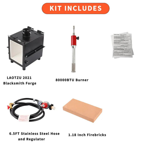Portable Propane Forge For Blacksmithing And Knife Making, Next Gen Heat Insulation, Easy Start Farrier Forge Furnace Kit Includes