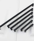 Six And A Quarter Inch Matte Black Cabinet Handles Set Of 45 Stainless Steel Square Bar Drawer Pulls For Kitchen And Bathroom Cupboards Modern Hardware