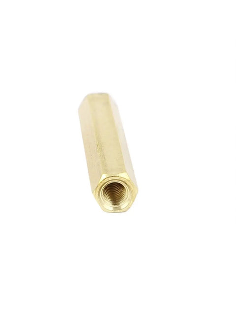 Premium Brass Hex Standoff Spacer M3 X 30mm Female To Female Thread Mounting Kit for PC Mods and Electronics, close-up view.