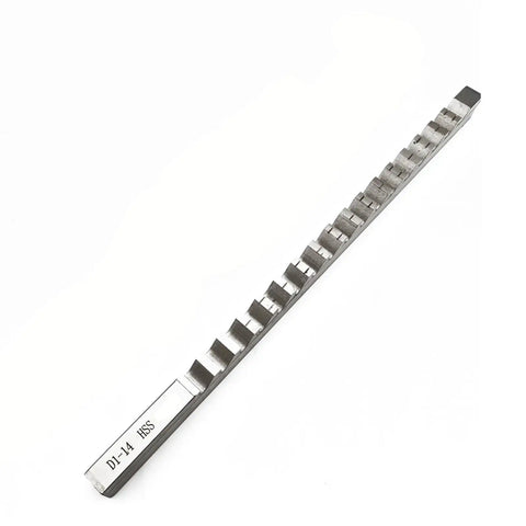 Push Type Keyway Broach 14mm D1 Metric Size With Shims For CNC Router Metalworking, High Speed Steel, precision teeth visible